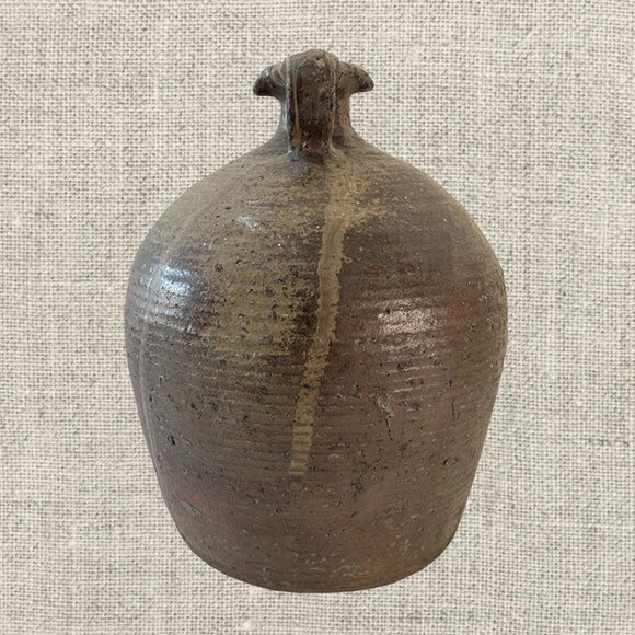 19c French Provincial Stoneware Double Handle Water Jug - Picture 4 of 4